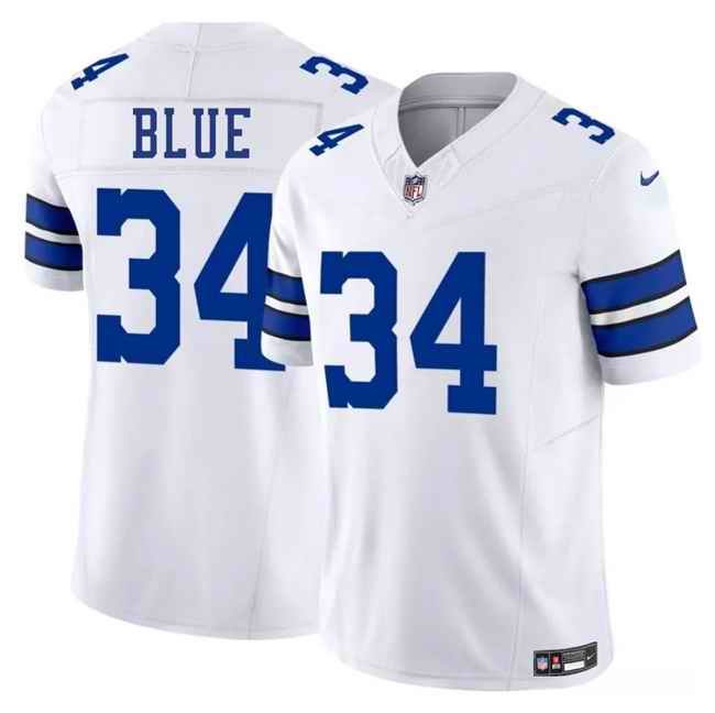 Men's Dallas Cowboys #34 Jaydon Blue White 2025 Draft F.U.S.E Vapor Untouchable Limited Stitched Football Jersey